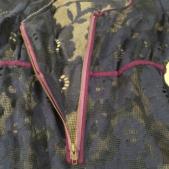 Free People Navy Blue Boho Cover- Up, Size L - Picture 7 of 8